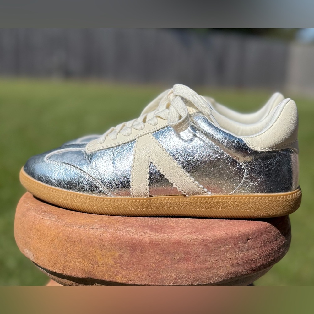 Silver and Cream Sneakers